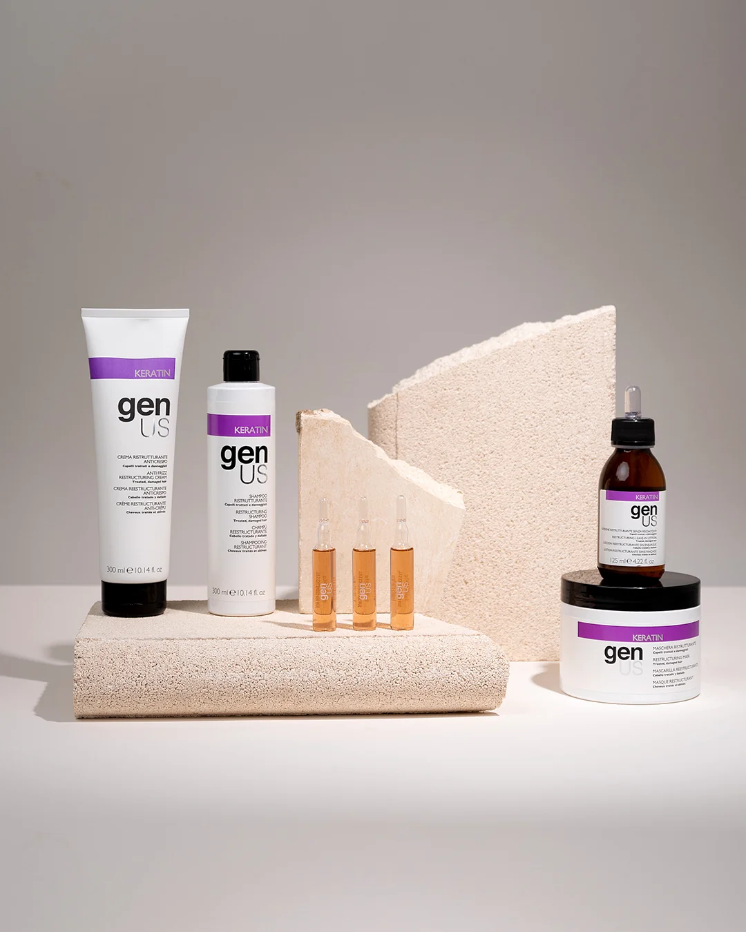 KERATIN — Strengthen every strand and restore natural softness.
