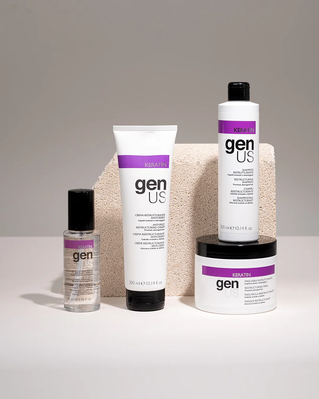 KERATIN — Replenishing care for smooth, resilient hair.