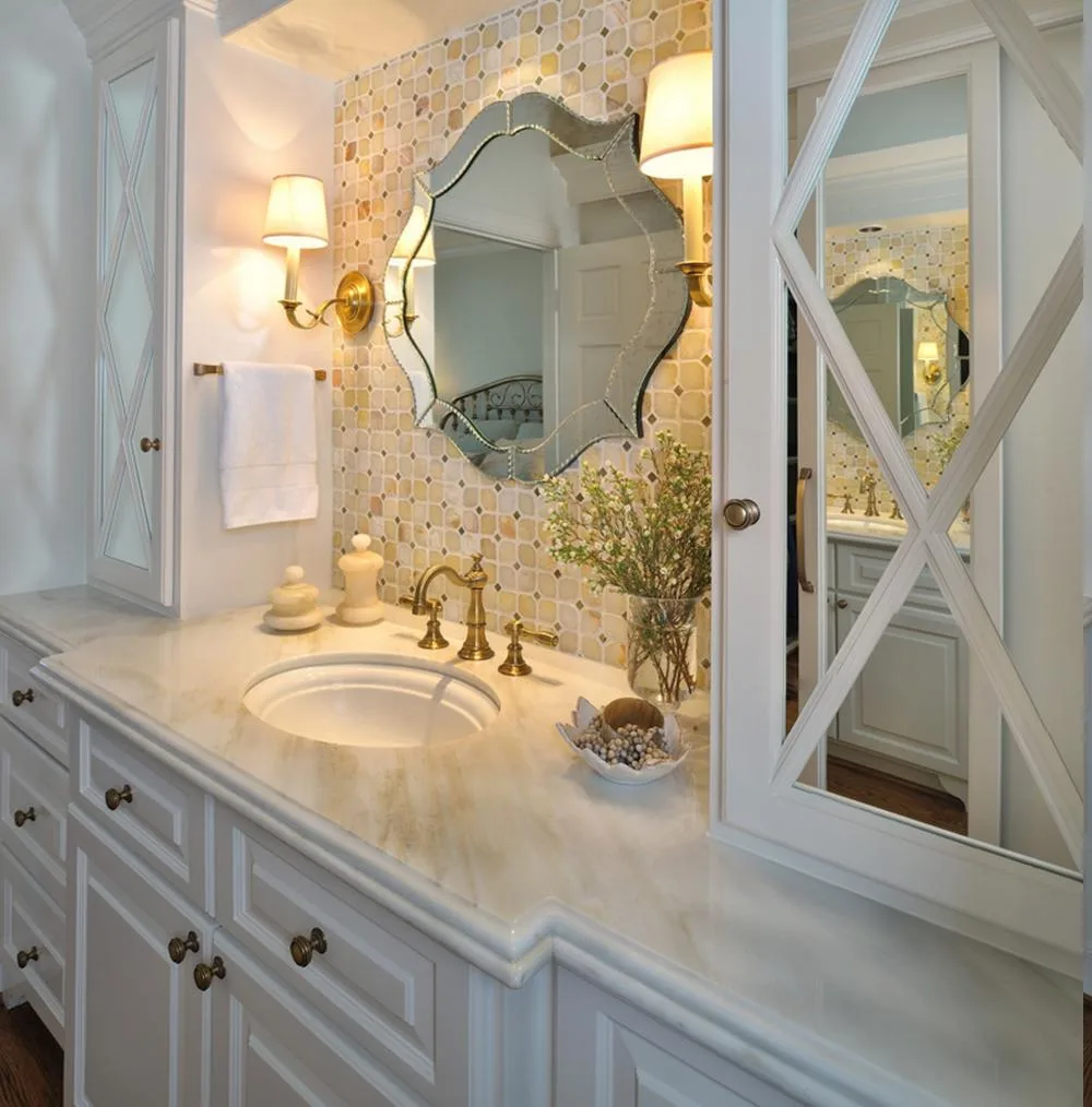 D:\Shosho\Darpedia Content\شهر نوفمبر\48\gorgeous-and-unique-bathroom-mirrors-also-elegant-vanity-design-and-elegant-washbashin-also-marble-vanity-countertop-and-classic-wall-lights.jpg