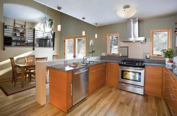 greenstar kitchen with elm flooring