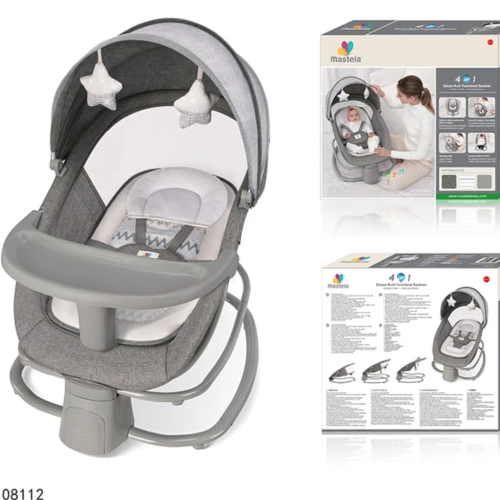 هزاز كهربائي ماستيلا 4 في 1 – تجربة متكاملة للنوم، اللعب، الطعام والراحة