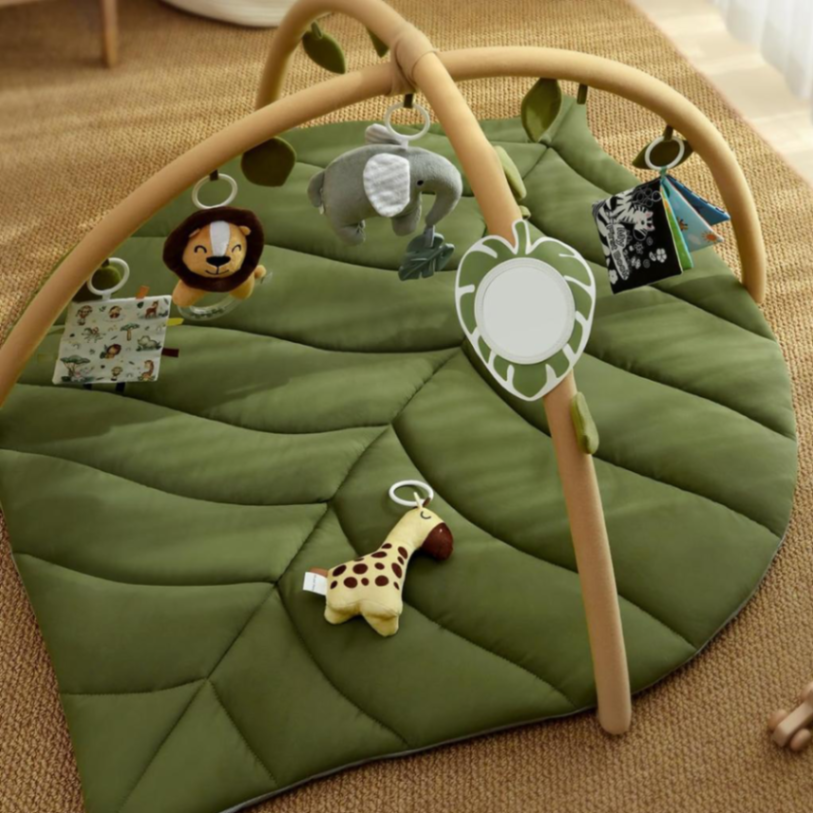 Blissful Diary Leaf Baby Play Gym & Activity Mat | فرشة ألعاب وأنشطة للأطفال بتصميم الورقة