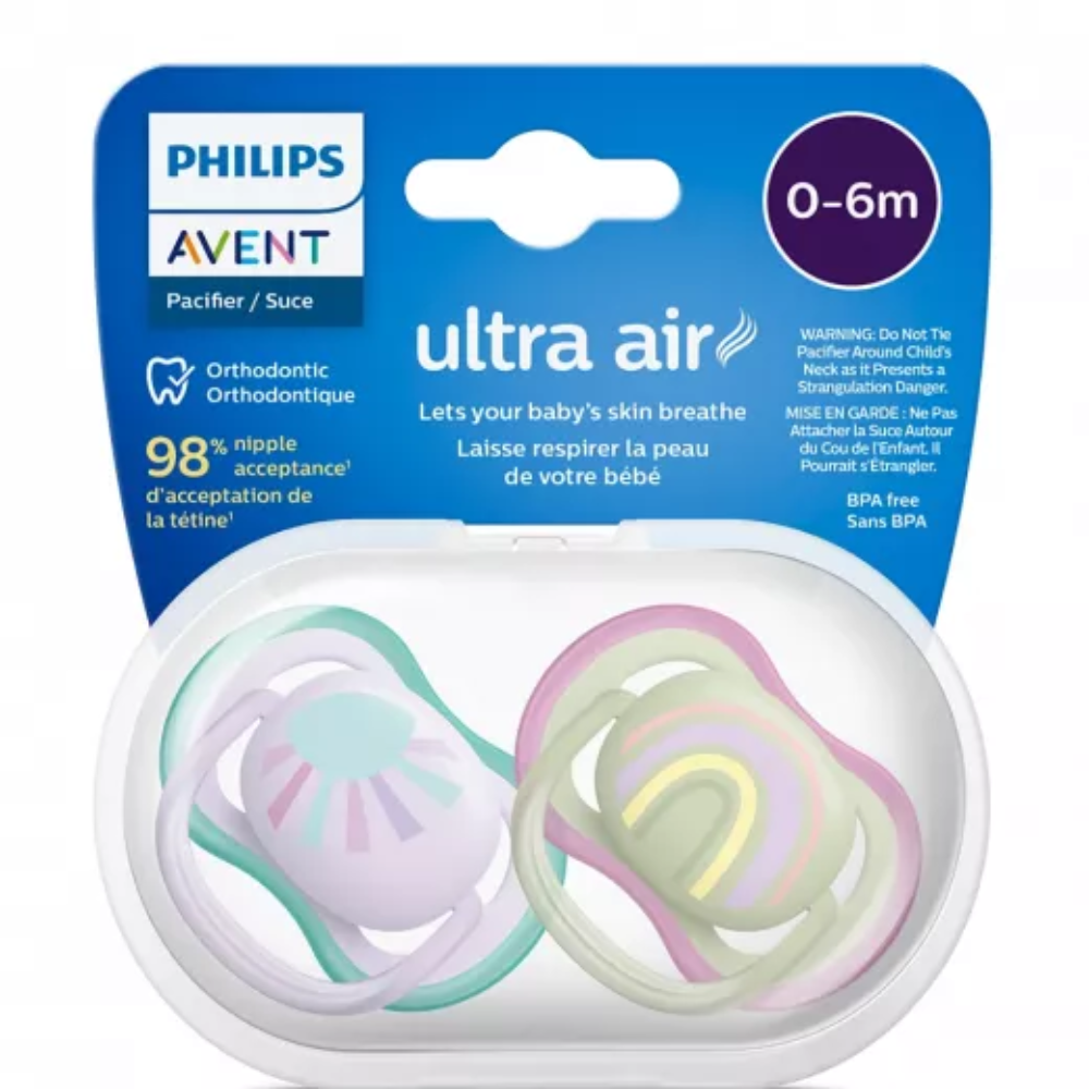 Philips Avent Ultra Air Soother 0-6M (2pcs) SCF085/59 – لهاية أطفال