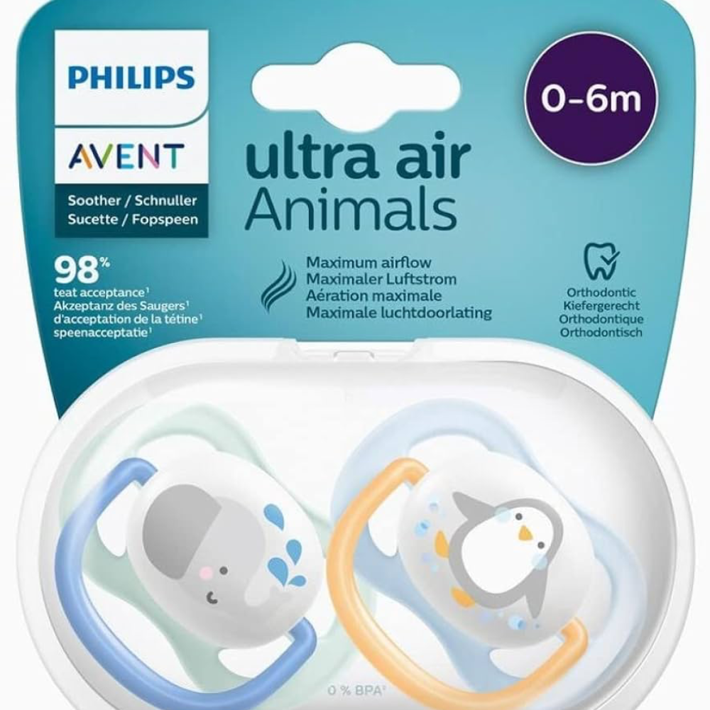 Philips Avent Ultra Air Pacifier 0-6M (2pcs) – لهاية أطفال
