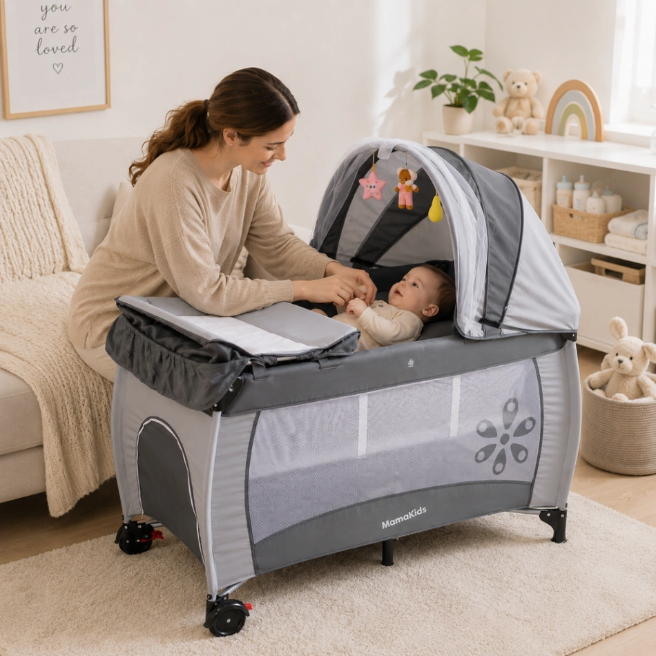 Foldable Baby Crib & Playard | سرير أطفال قابل للطي