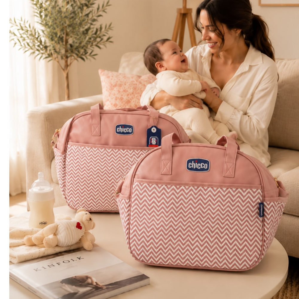 Chicco Mommy Bag Set – Blossom Pink | طقم شنط أمومة شيكو بلوسوم بينك