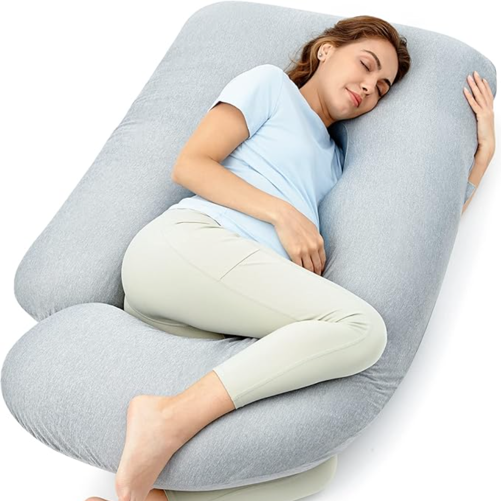 Momcozy U-Shaped Pregnancy Pillow 145cm | مخدة حمل مومكوزي على شكل U بطول 145 سم.