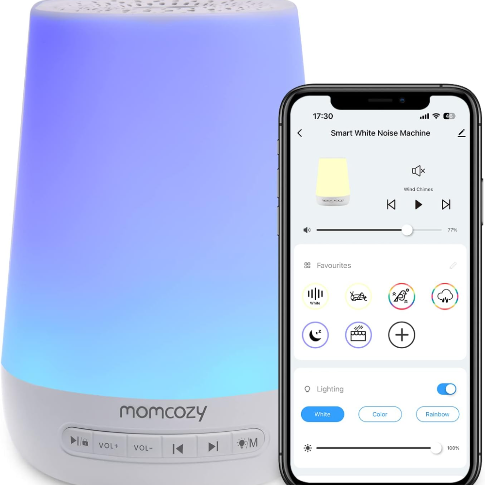 Momcozy Baby Sound Machine with Night Light | جهاز الصوت الأبيض ومصباح ليلي للأطفال من مومكوزي