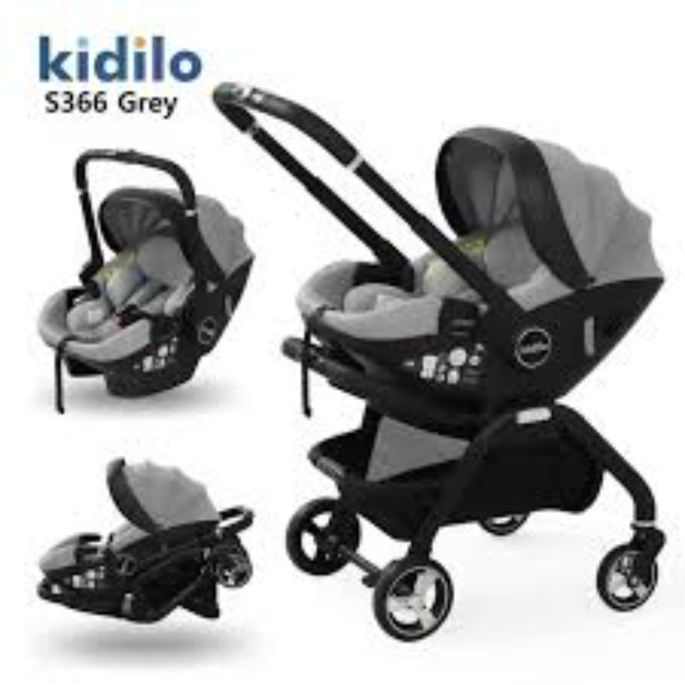 عربة أطفال 3 في 1 Kidilo S366 مع مقعد سيارة حديثي الولادة