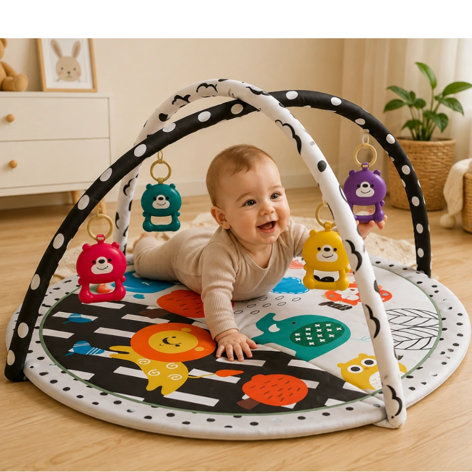 سجادة ألعاب تفاعلية للأطفال مع ألعاب معلقة | Multi-Functional Game Blanket