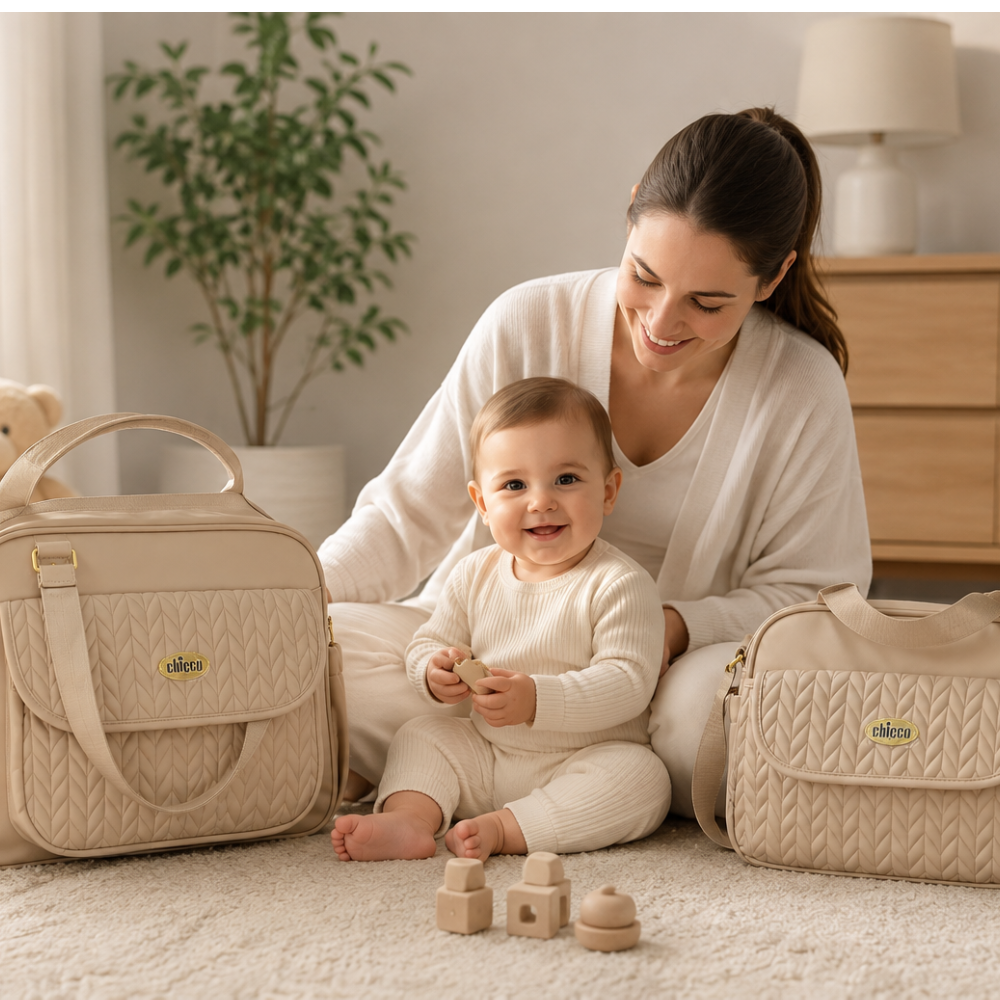 طقم شنطه الام والطفل الفاخره من Chicco