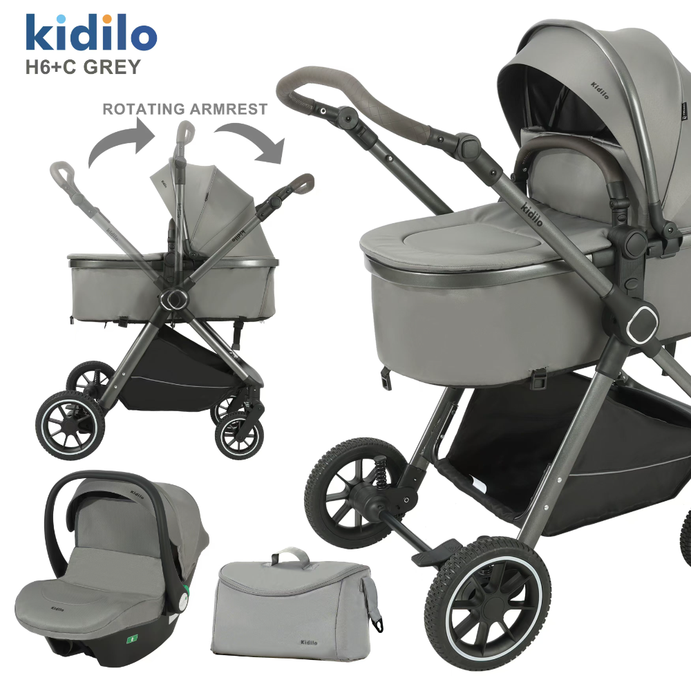 عرباية أطفال Kidilo H6+C – Travel System مع كارسيت