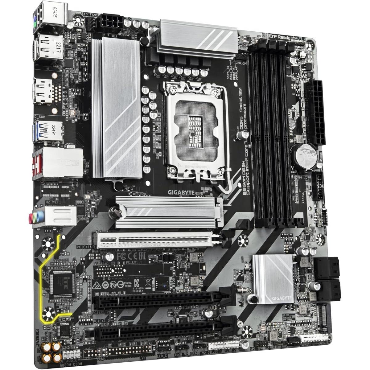 Gigabyte B860M DS3H LGA1851 DDR5 PCIe 5.0 Micro-ATX Motherboard
