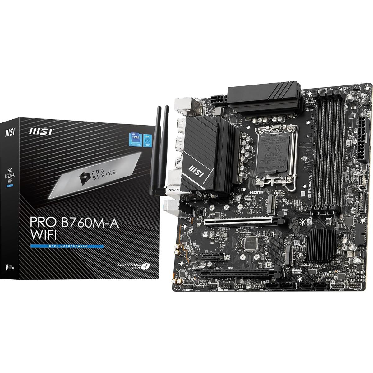 MSI PRO B760M-A Wi-Fi 6E LGA1700 DDR5 mATX Motherboard