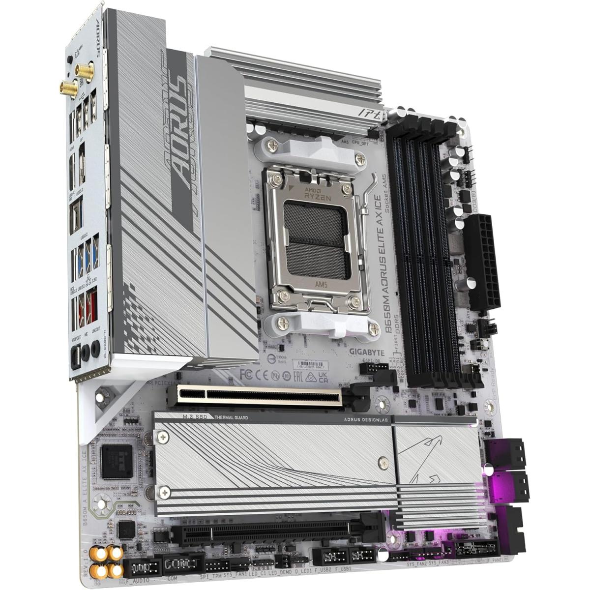 GIGABYTE B650M AORUS ELITE AX ICE AM5 DDR5 Wi-Fi 6E Micro-ATX Motherboard