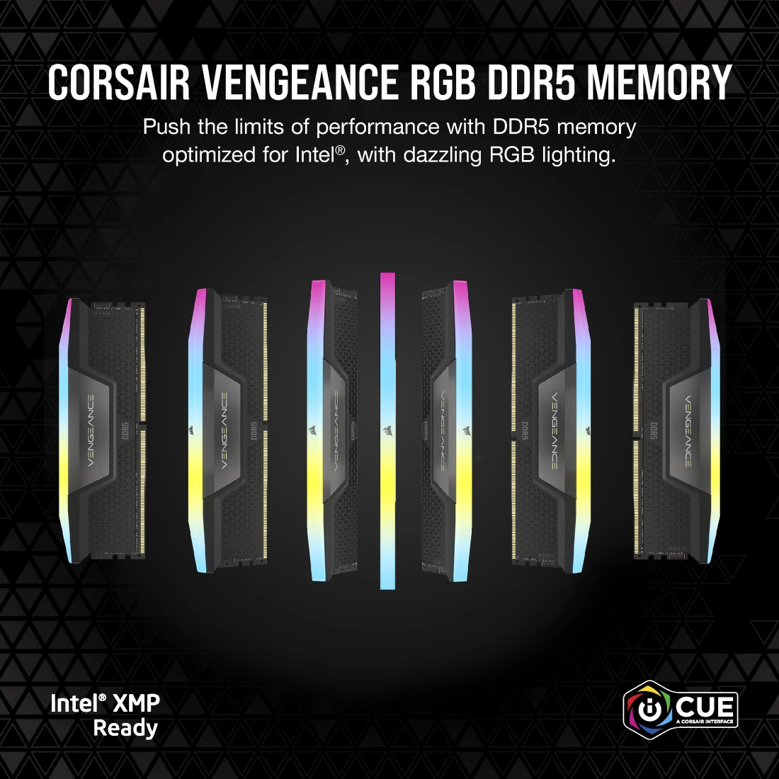Corsair Vengeance RGB 32GB (2x16GB) DDR5 6000MT/s CL36 Memory Kit — Black