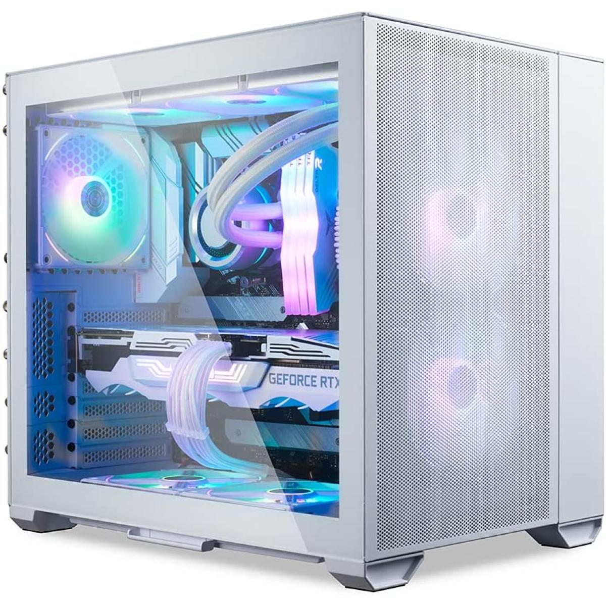 Lian Li O11 Air Mini White Mini Tower Tempered Glass Case with 3 Fans
