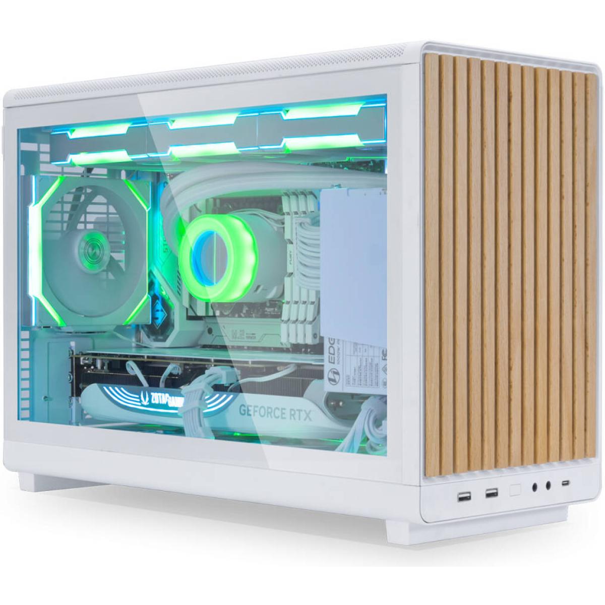 Lian Li A3-mATX Wood Edition White Micro-ATX Mini Tower Case
