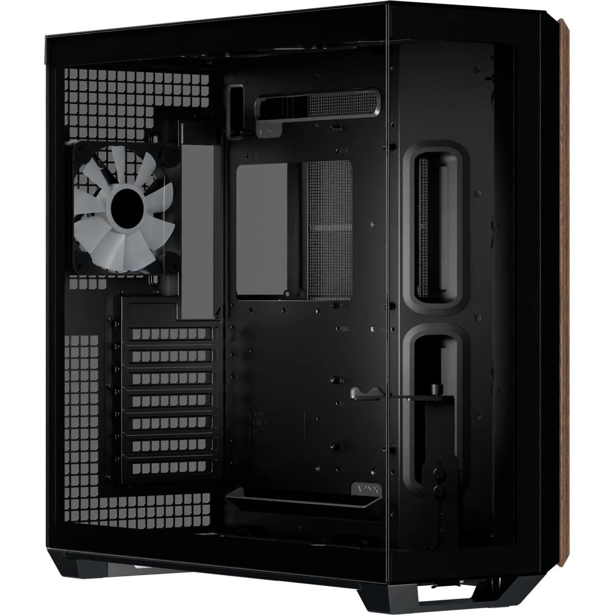 APNX V1 ATX Mid Tower Mesh Tempered Glass Case Black/Wood with 4 × 120mm ARGB Fans