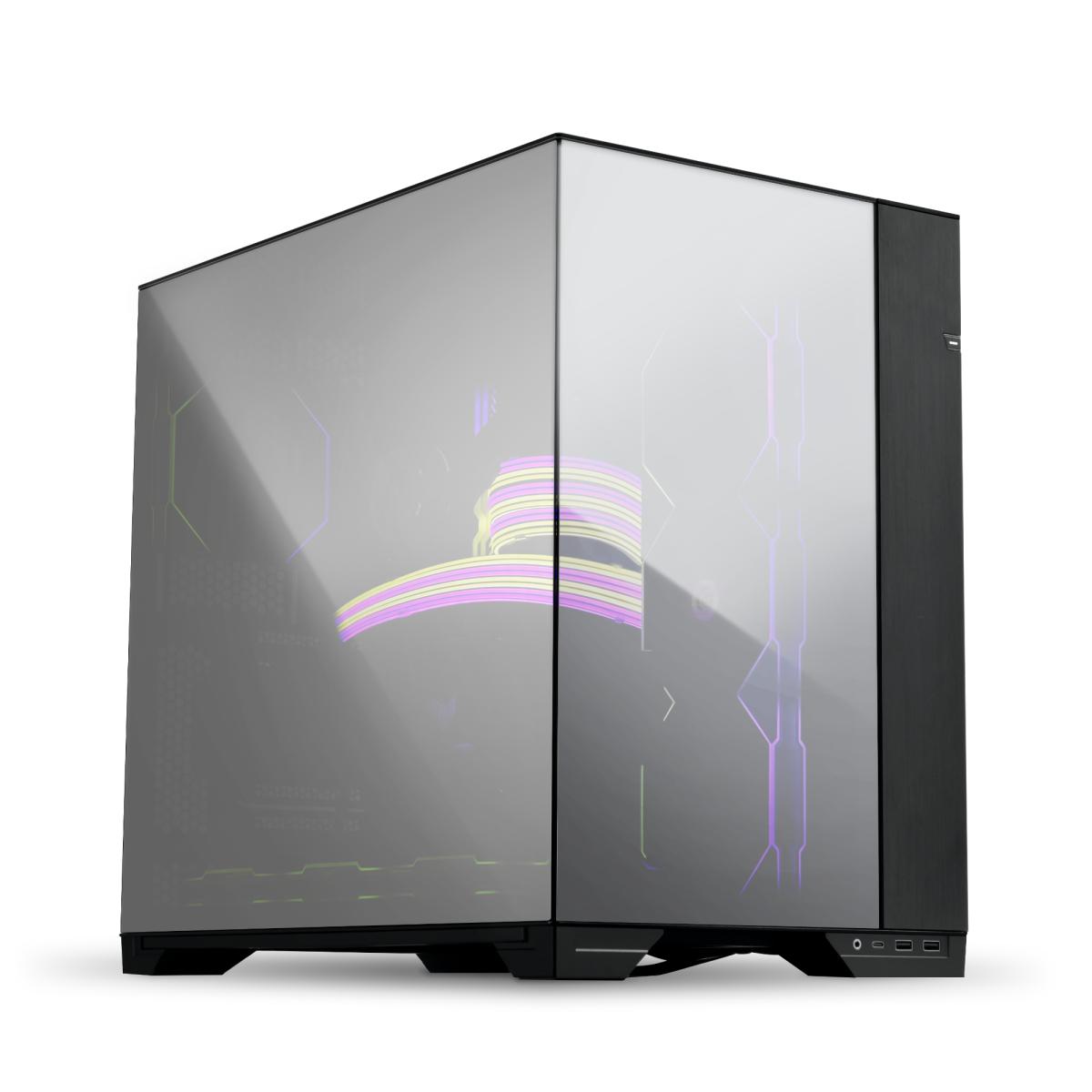 Lian Li O11 VISION Mid Tower Case Chrome — 3-Sided Tempered Glass, ATX/E-ATX, Dual Chamber