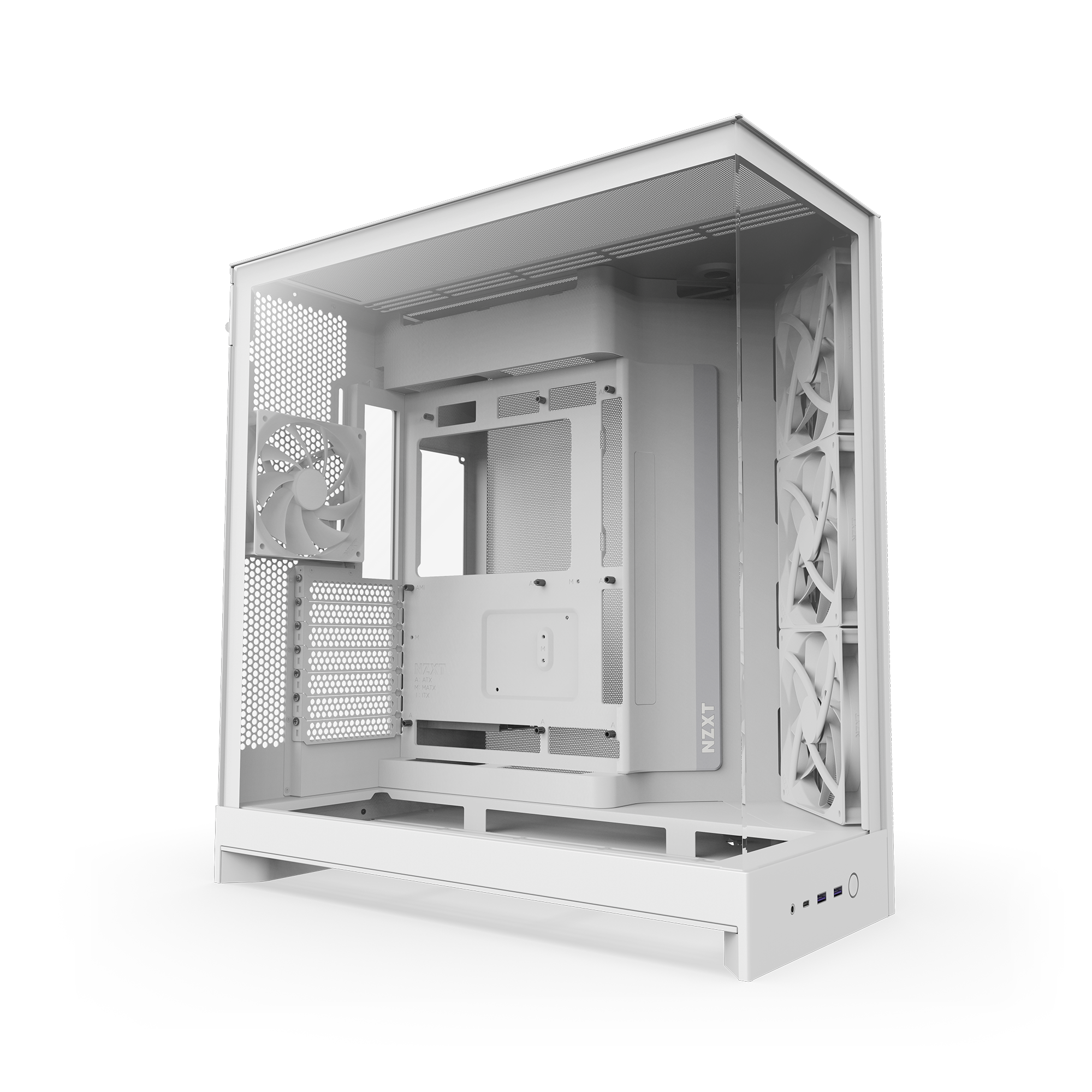 NZXT H9 Flow (2025) Panoramic Dual-Chamber Mid Tower Tempered Glass Case – White