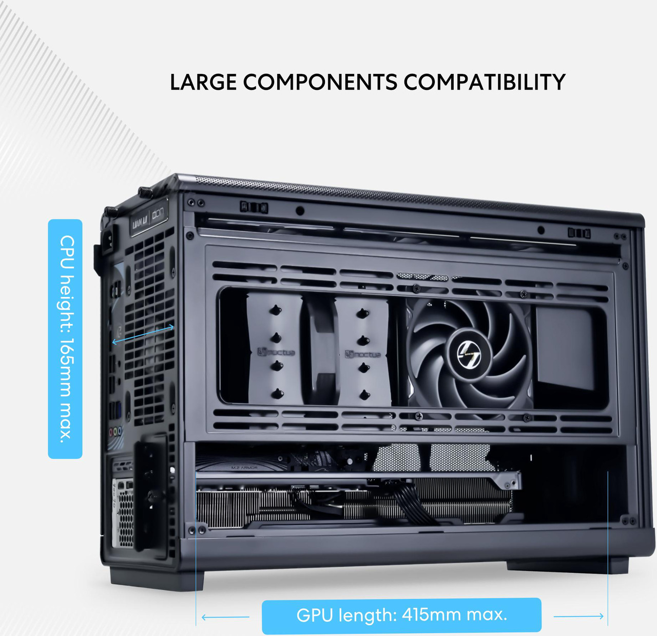 Lian Li A3-mATX Mini Tower Case Black — Mesh Steel, M-ATX/ITX, USB 3.1 Type-C