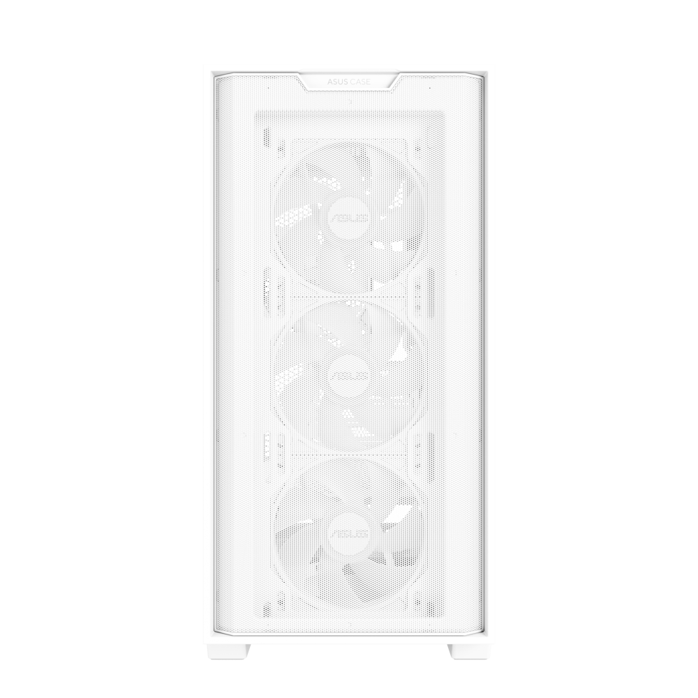 ASUS A21 PLUS (White) Micro-ATX Mid Tower Tempered Glass Case — 4x 120mm ARGB Fans, Mesh Front Panel