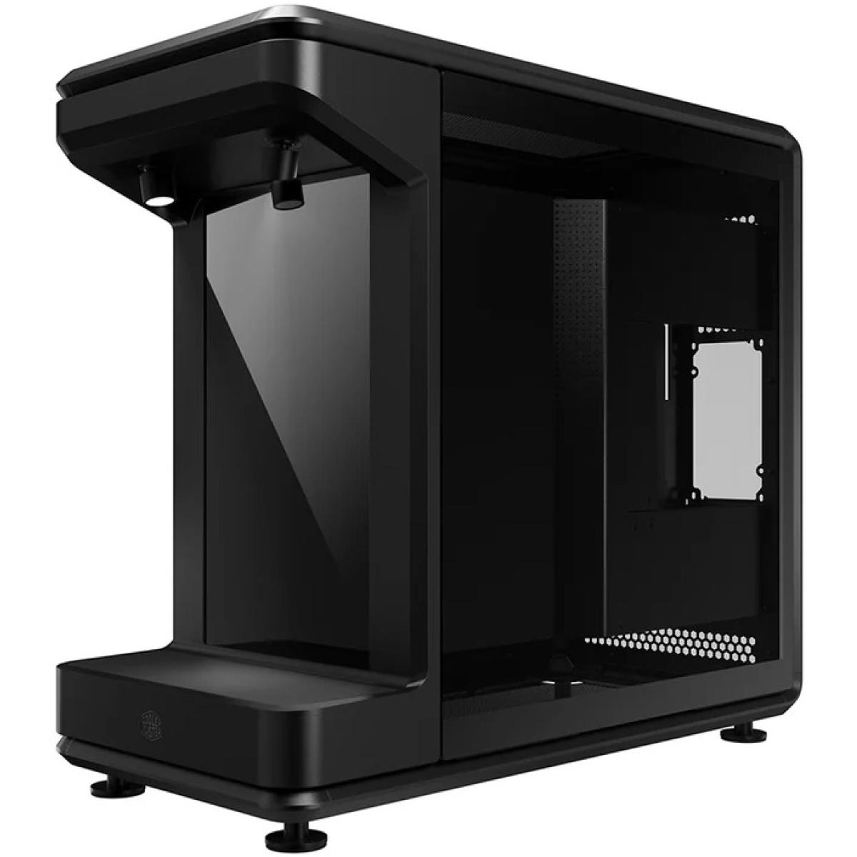 Cooler Master MASTERFRAME 360 STAGE LCD ATX Mid Tower Tempered Glass Case Black with 15.6-inch LCD & PCIe 5.0 Riser