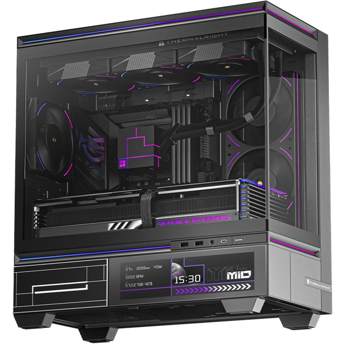 Thermalright TL-M10 Vision mATX Mid Tower Tempered Glass Case with 4 ARGB Fans & 9.16" LCD Screen