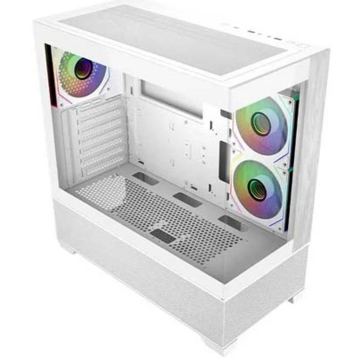 Cooler Master Elite 690 Wood Mid Tower ATX ARGB Tempered Glass Case White