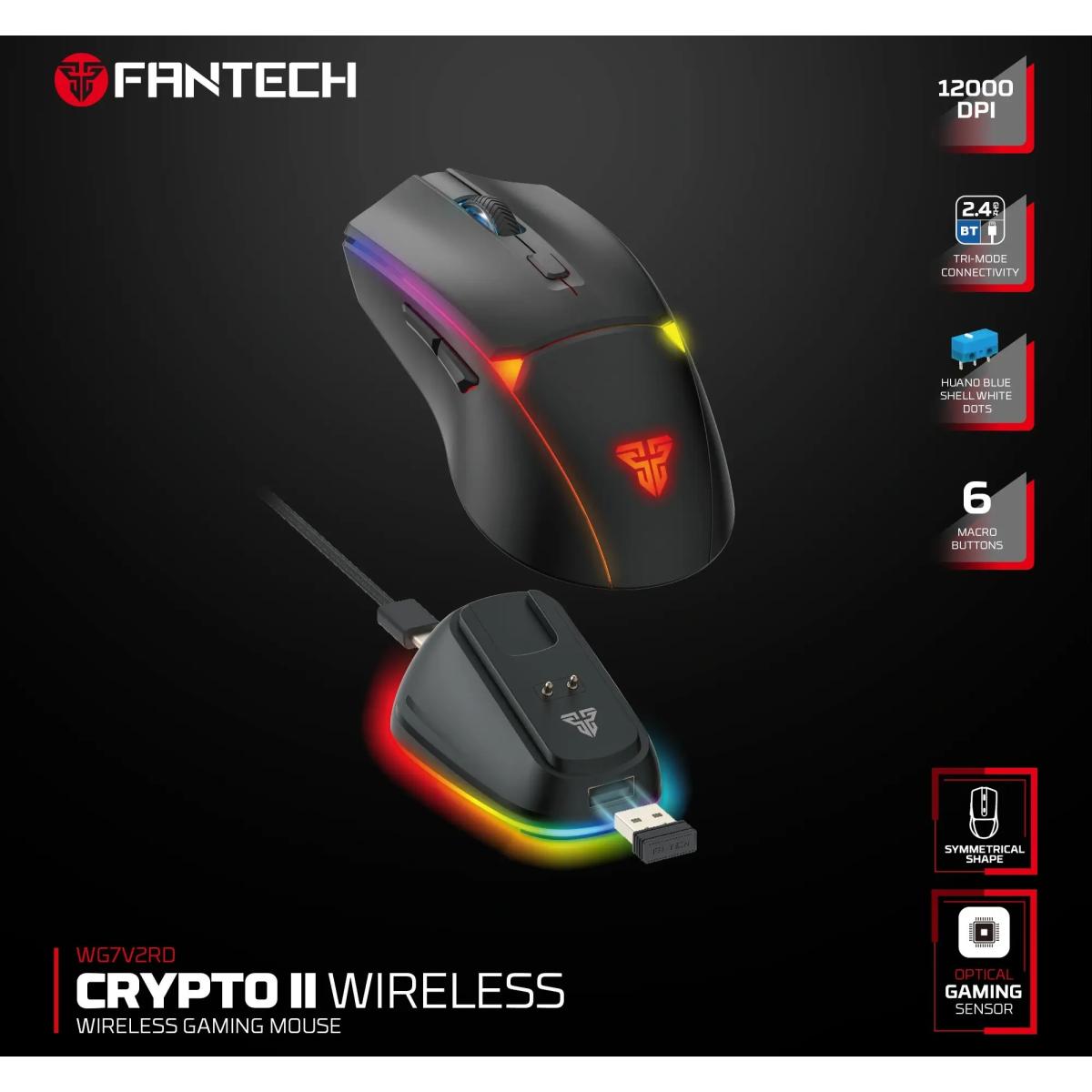 Fantech CRYPTO II WG7V2RD Wireless Gaming Mouse Black