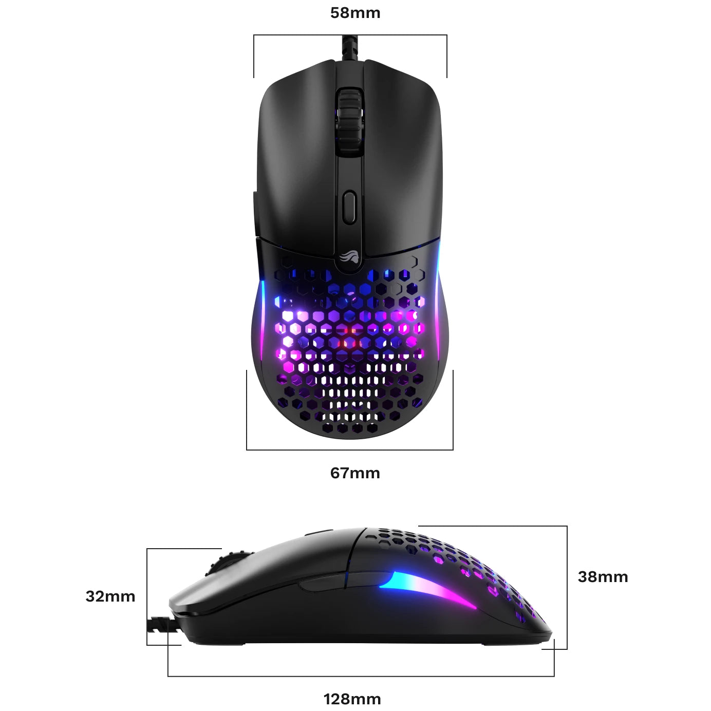 Glorious Model O Eternal Ultralight Wired RGB Gaming Mouse — Matte Black