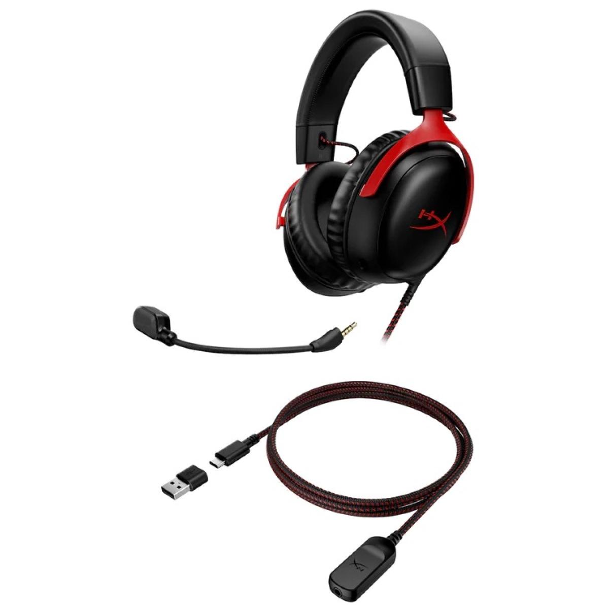 HyperX Cloud III Gaming Headset DTS:X Spatial Audio - Black & Red