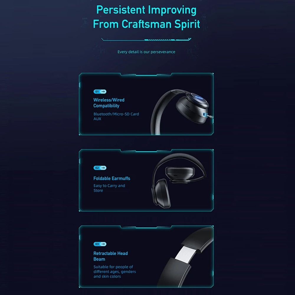 Awei A200BL RGB Gaming Headset Bluetooth 5.3 Over-Ear with Mic