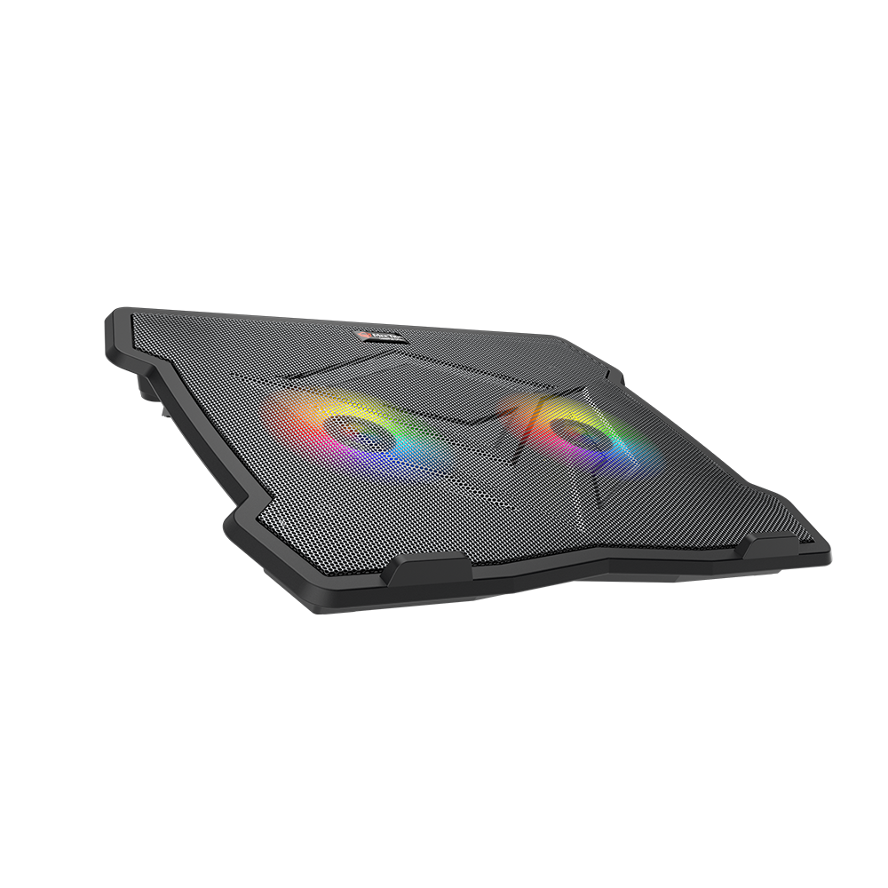 Meetion CP2020 LED Backlit Gaming Laptop Cooling Pad, Dual Fan, 9"–14", USB×2