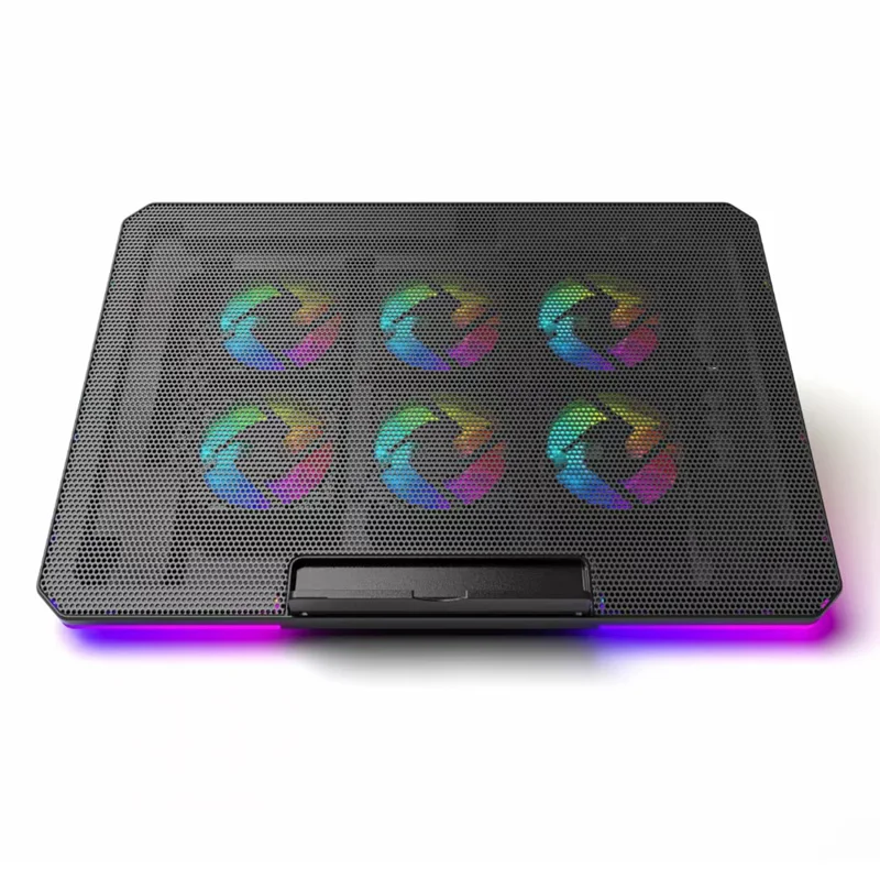 X8 Laptop Cooling Pad with 6 RGB LED Fans - Black