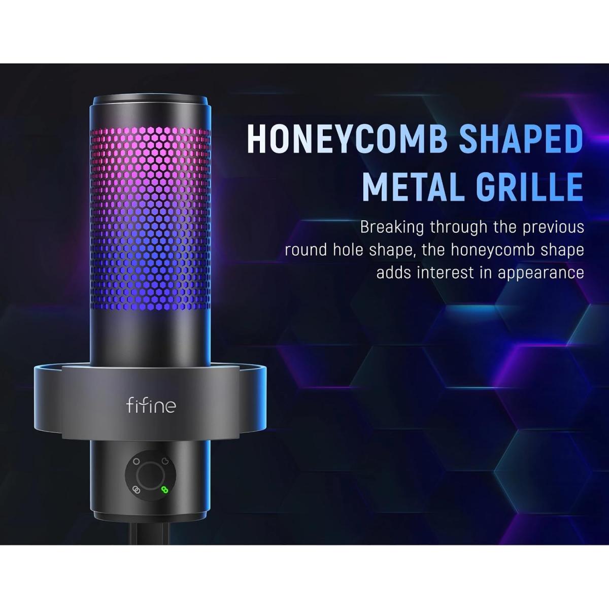 FIFINE AmpliGame A9 USB RGB Gaming Microphone - Black
