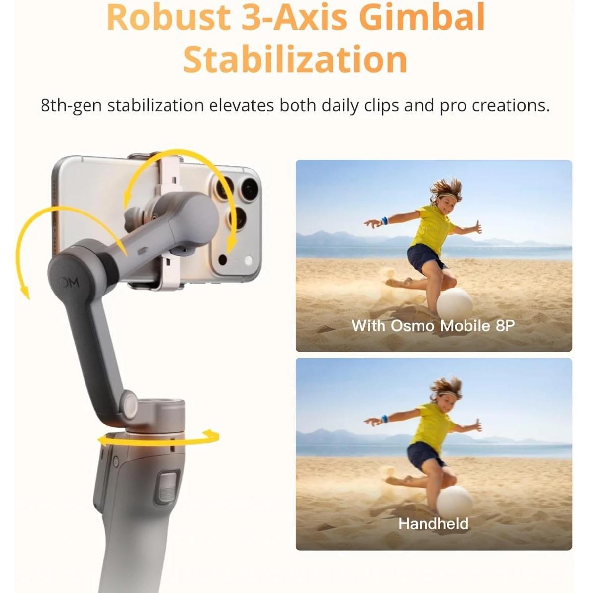 DJI Osmo Mobile 8P Phone Gimbal Stabilizer with Remote Controller