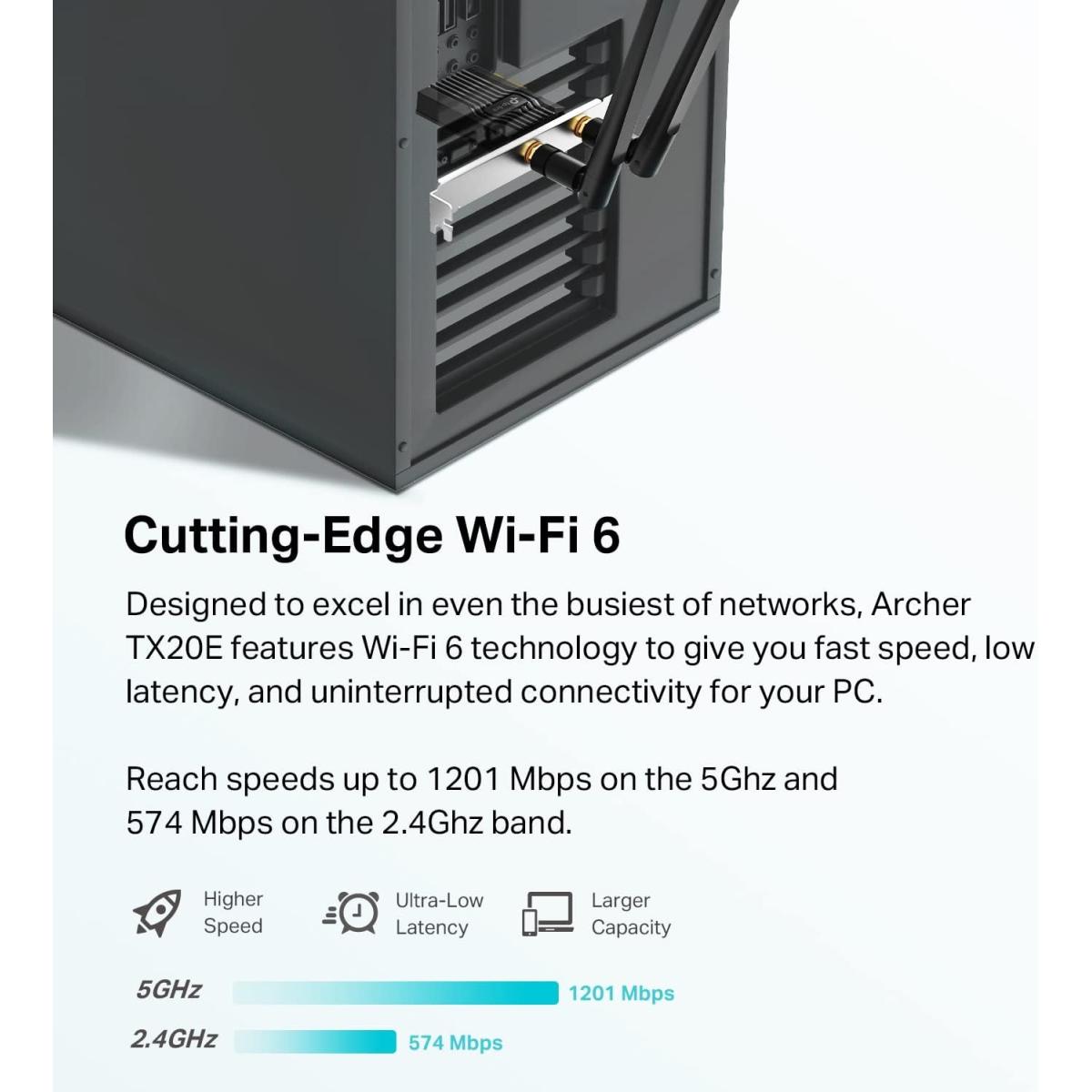 TP-Link Archer TX20E AX1800 Dual-Band Wi-Fi 6 PCIe Adapter with Bluetooth 5.2