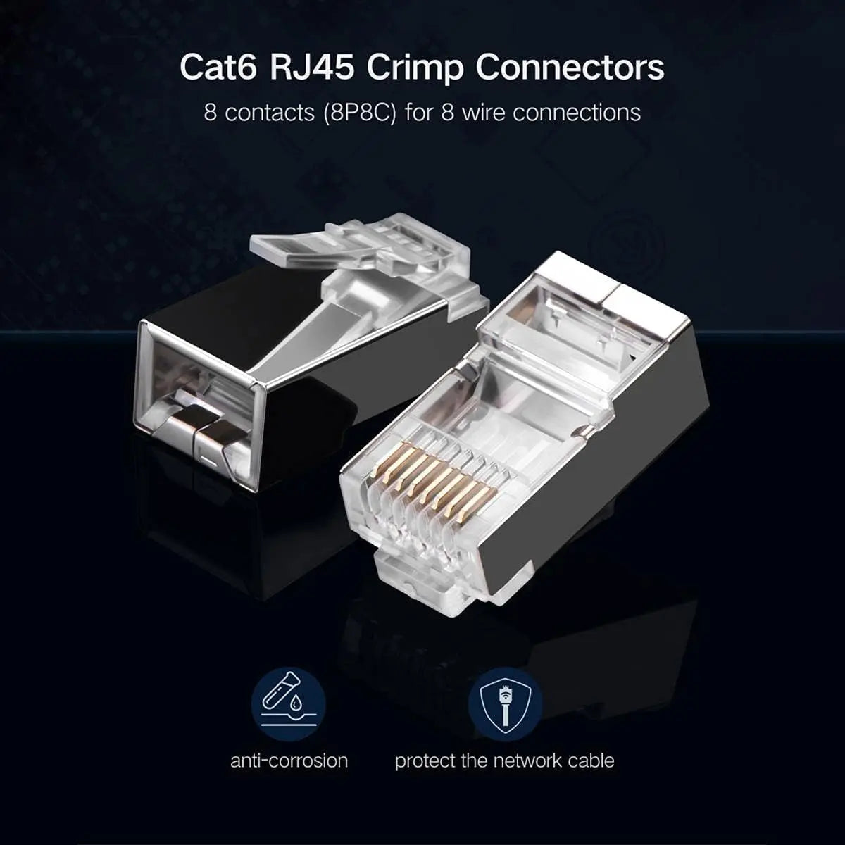 UGREEN 50248 RJ45 Cat6 Shielded Connector 100-Piece Set