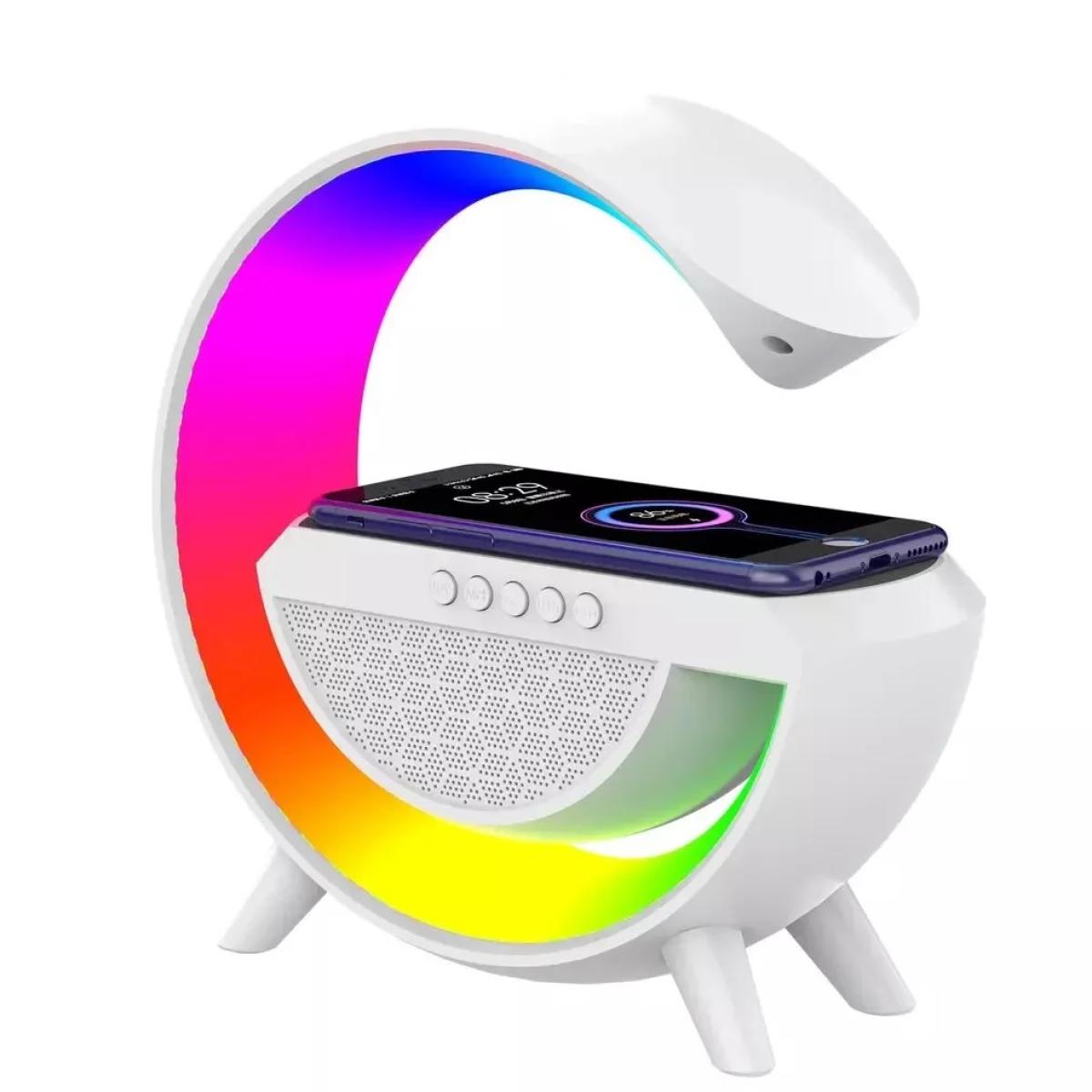 LED Wireless Charging Bluetooth Speaker BT-3401 with RGB Lighting, FM Radio and Clock
