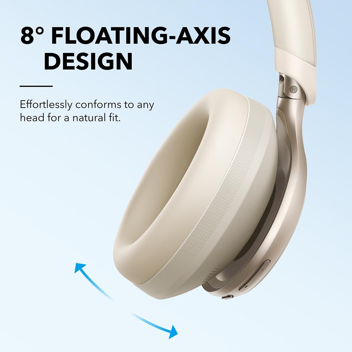 Soundcore Space One ANC Over-Ear Headphones, 40H ANC Playtime, LDAC Hi-Res Wireless, Bluetooth 5.3 (Latte Cream)