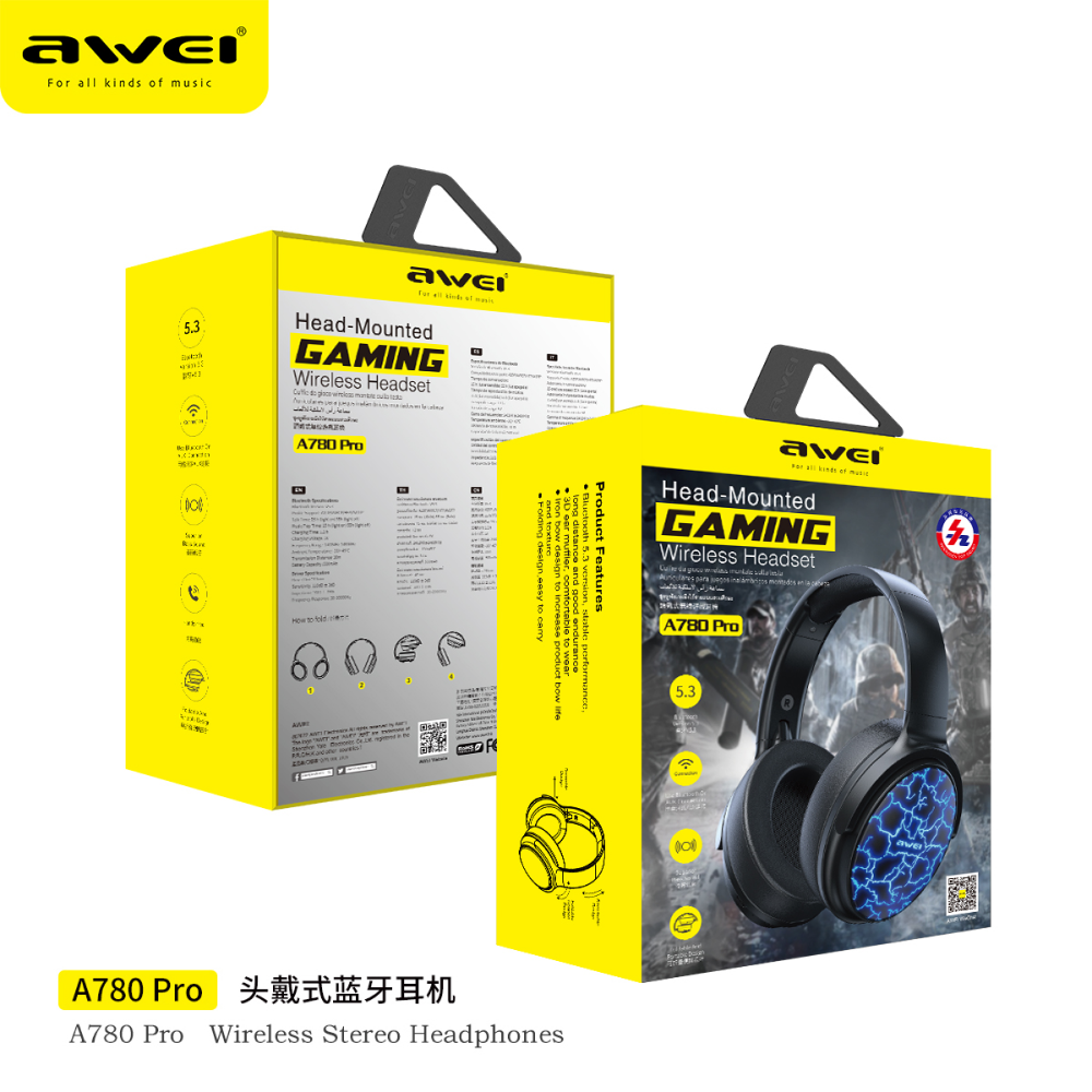 Awei A780 Pro Wireless Bluetooth 5.3 Gaming Earphones with Mic