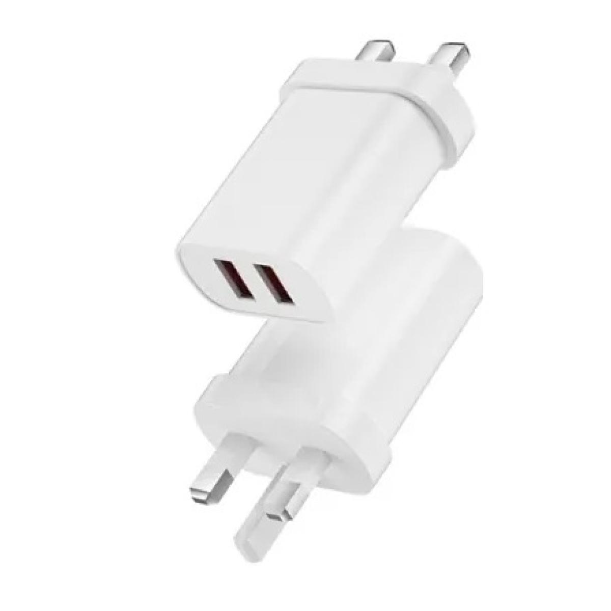 WiWU Wi-U003 Quick Series Dual USB Charger with 3-in-1 Charging Cable – UK Plug, White