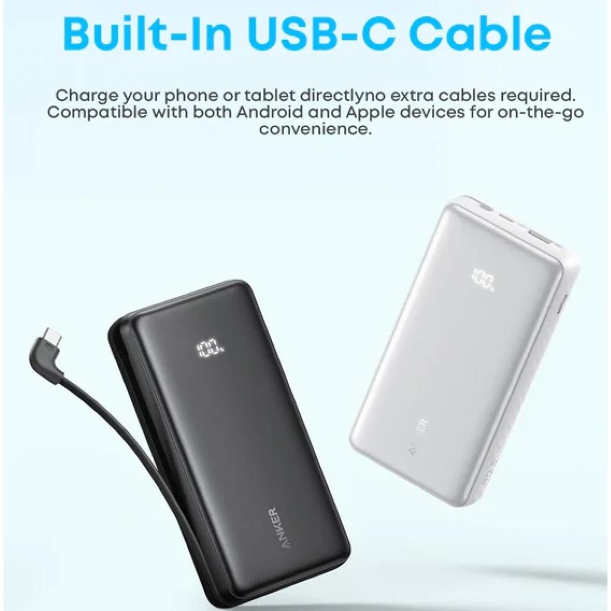 Anker Zolo Power Bank 20k 22.5W USB-C Fast Charging, White