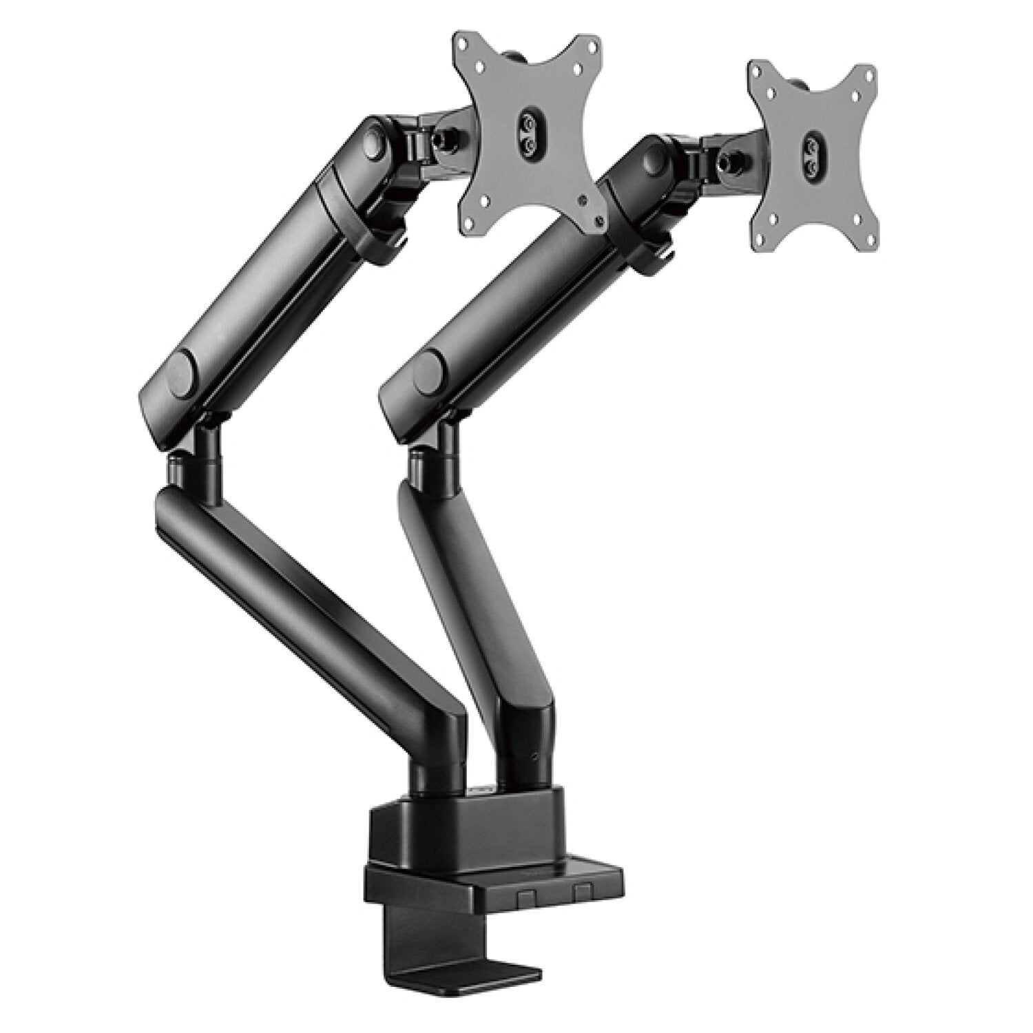 SilverStone ARM25 Dual Monitor Arm, Mechanical Spring, Up To 32", 9kg, VESA 75×75 / 100×100mm, Black