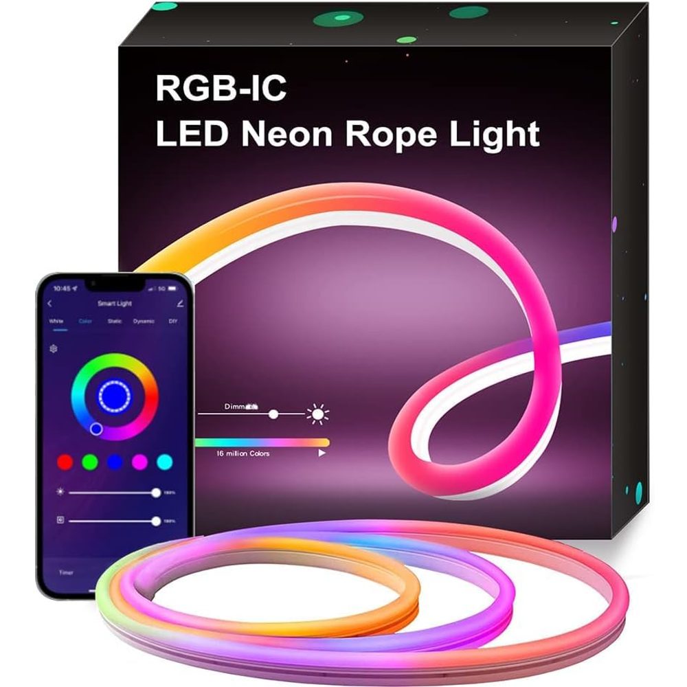 LED Neon RGB Magic Strip 5m USB ARGB with Bluetooth and Remote Control
