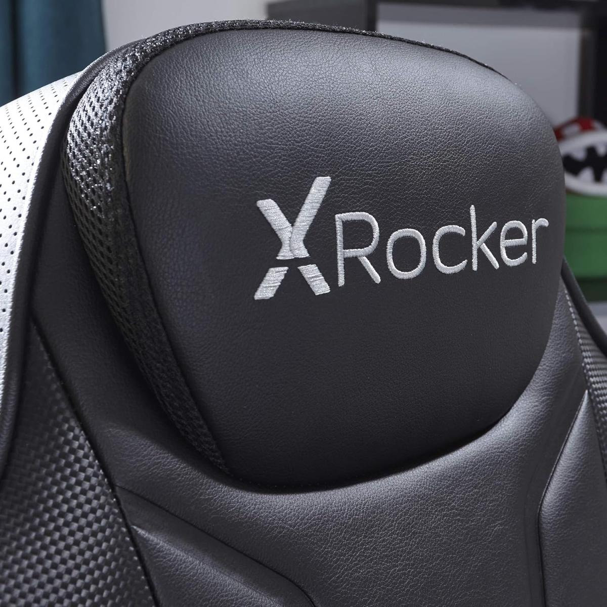 X-Rocker Monsoon RGB 4.1 Audio Pedestal Gaming Chair with Bluetooth and Vibration, Black