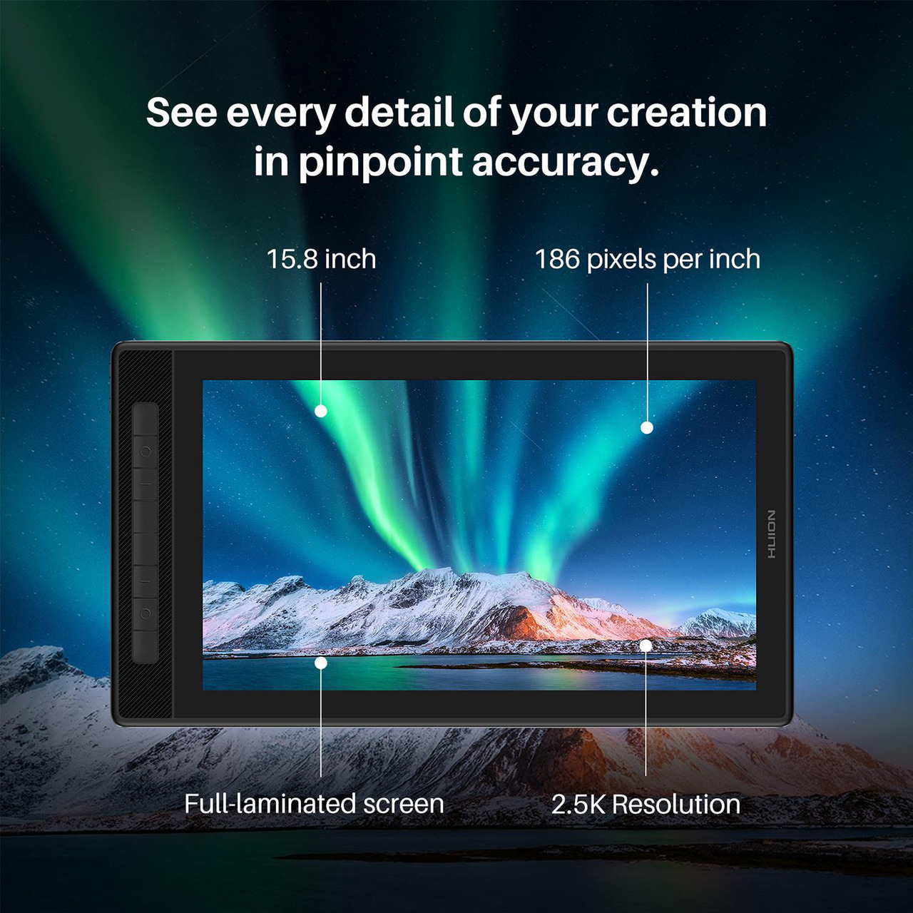 HUION KAMVAS Pro 16 (2.5K) 15.8" QHD QLED Pen Display Tablet