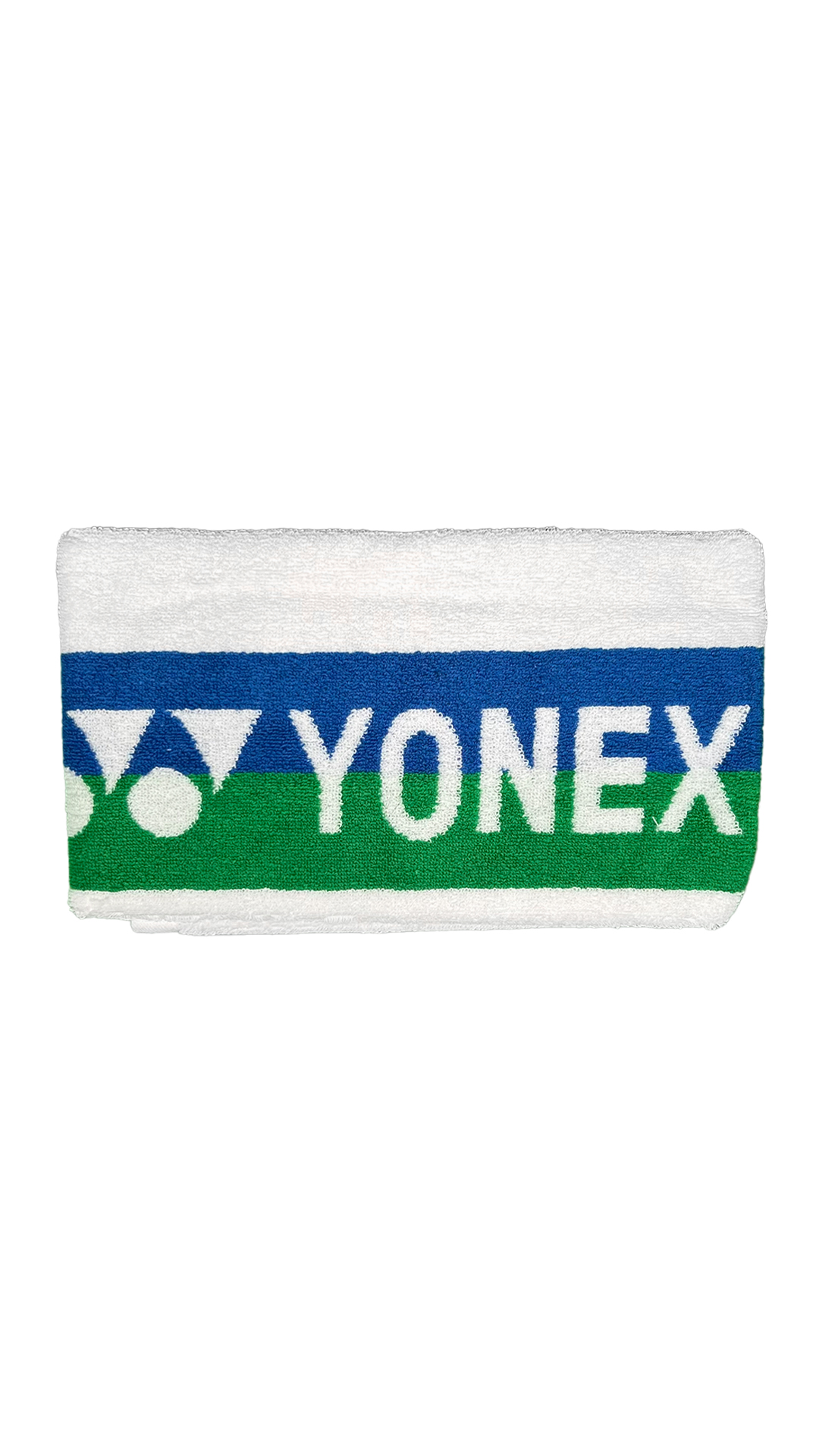 Yonex Sports Towel – White, Blue & Green 2